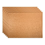FASÄDE Hammered Decorative Vinyl 18in x 24in Backsplash Panel in Polished Copper (5 Pack)
