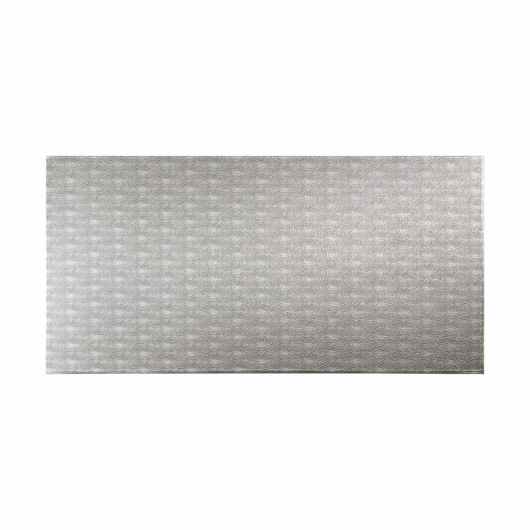 FASÄDE Hammered Decorative Vinyl 4ft x 8ft Wall Panel in Crosshatch Silver  