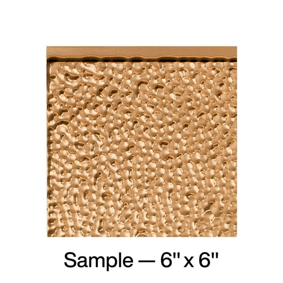 FASÄDE Hammered Decorative Vinyl Backsplash Panel in Polished Copper (6X6 Inch Sample)