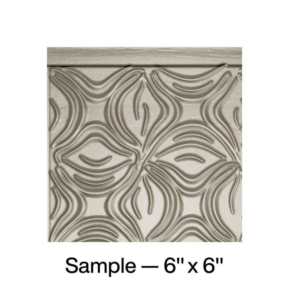 FASÄDE Lotus Decorative Vinyl Backsplash Panel in Brushed Nickel (6X6 Inch Sample)