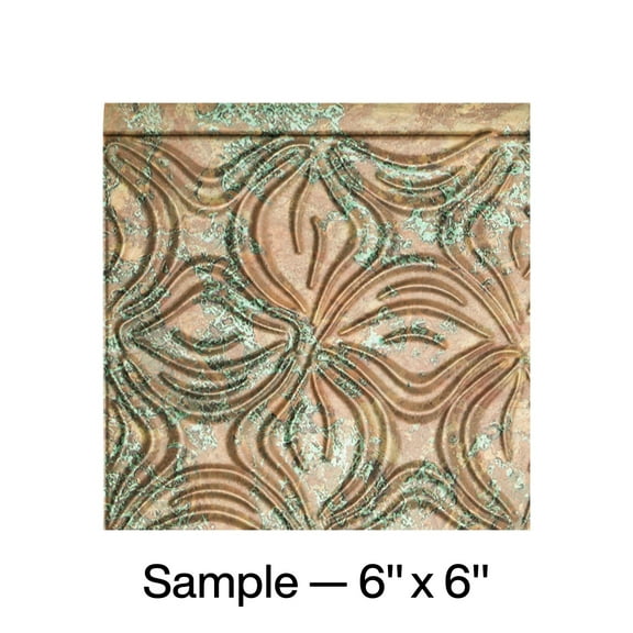 FASÄDE Lotus Decorative Vinyl Backsplash Panel in Copper Fantasy (6X6 Inch Sample)