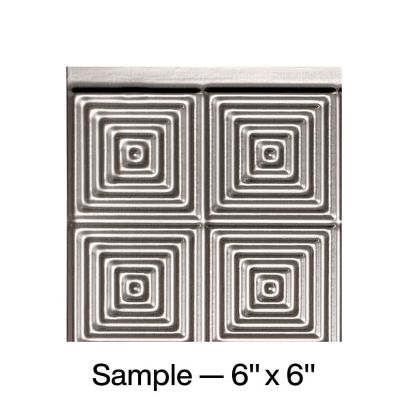 FASÄDE Miniquattro Decorative Vinyl Backsplash Panel in Brushed Nickel (6X6 Inch Sample)