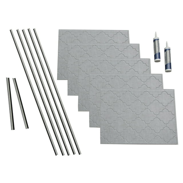 FASÄDE Monaco Decorative Vinyl Backsplash 15 sq ft Kit in Cashmere