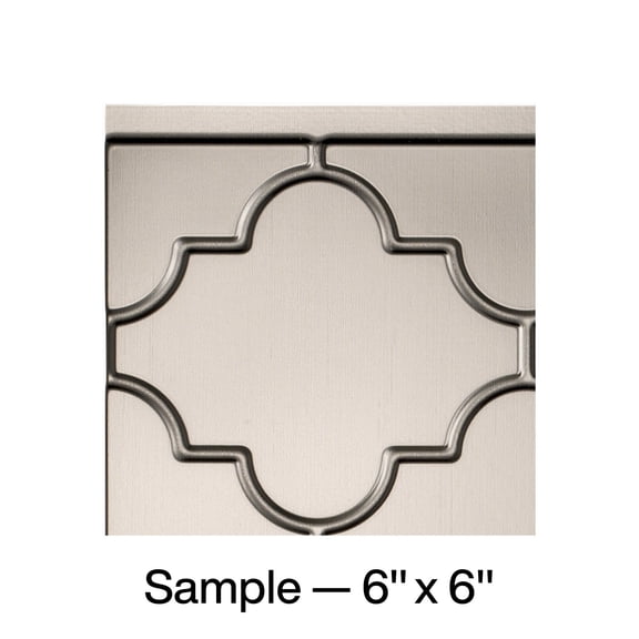 FASÄDE Monaco Decorative Vinyl Backsplash Panel in Brushed Nickel (6X6 Inch Sample)