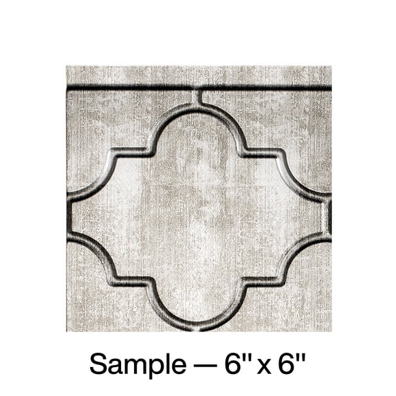 FASÄDE Monaco Decorative Vinyl Backsplash Panel in Crosshatch Silver (6X6 Inch Sample)