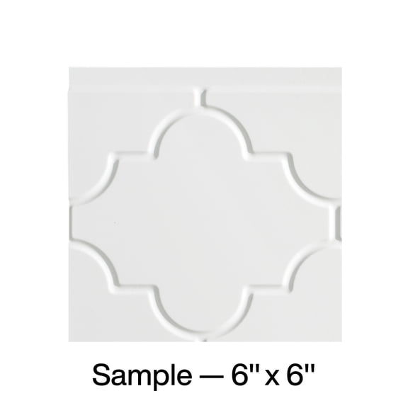 FASÄDE Monaco Decorative Vinyl Backsplash Panel in Gloss White (6X6 Inch Sample)