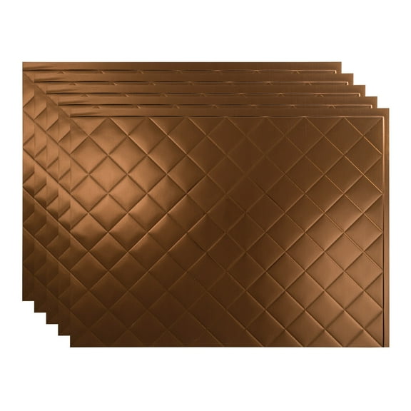 FASÄDE Quilted Decorative Vinyl 18in x 24in Backsplash Panel in Oil Rubbed Bronze (5 Pack)