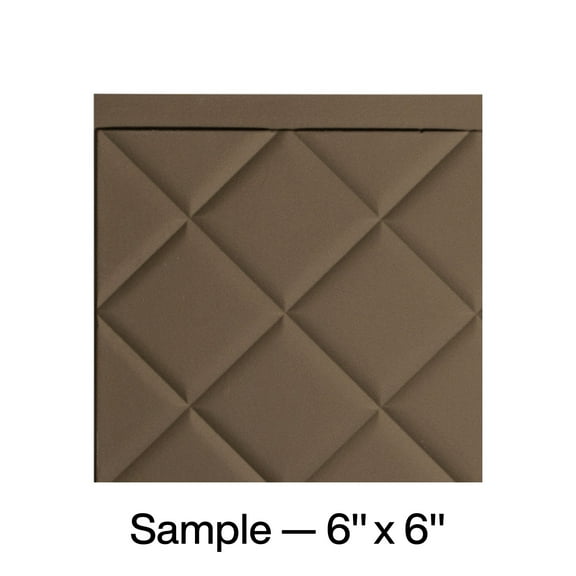 FASÄDE Quilted Decorative Vinyl Backsplash Panel in Argent Bronze (6X6 Inch Sample)