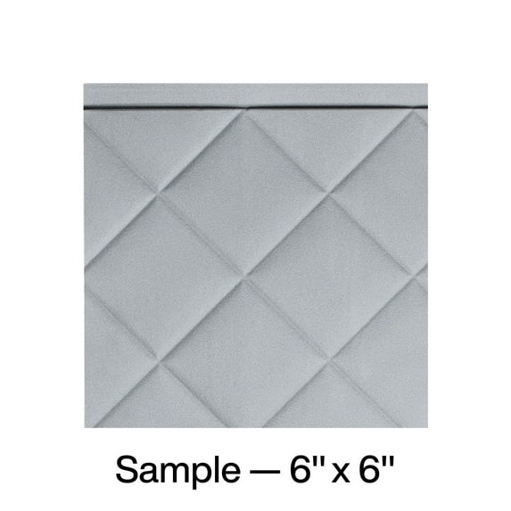 FASÄDE Quilted Decorative Vinyl Backsplash Panel in Argent Silver (6X6 Inch Sample)