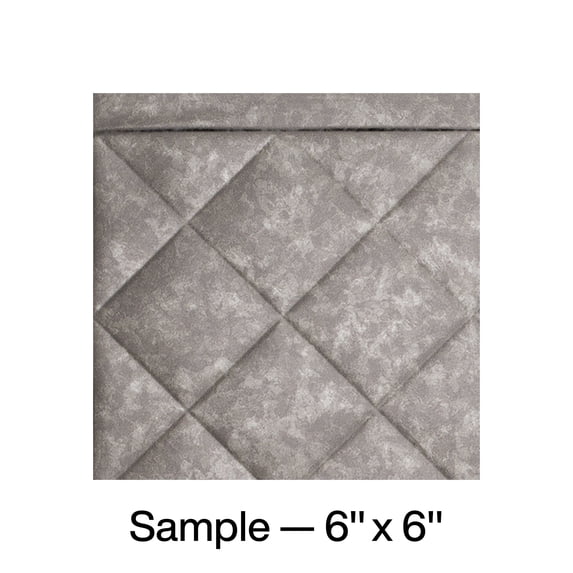 FASÄDE Quilted Decorative Vinyl Backsplash Panel in Galvanized Steel (6X6 Inch Sample)