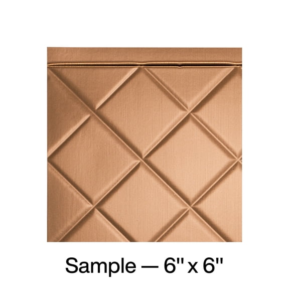 FASÄDE Quilted Decorative Vinyl Backsplash Panel in Polished Copper (6X6 Inch Sample)