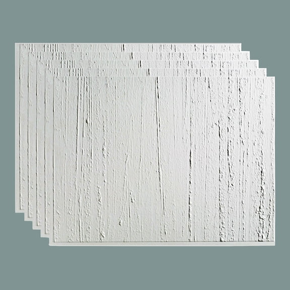 FASÄDE Rain Decorative Vinyl 18in x 24in Backsplash Panel in Matte White (5 Pack)