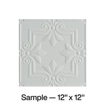 FASÄDE Regalia Decorative Vinyl Glue Up Ceiling Panel in Matte White (12X12 Inch Sample)