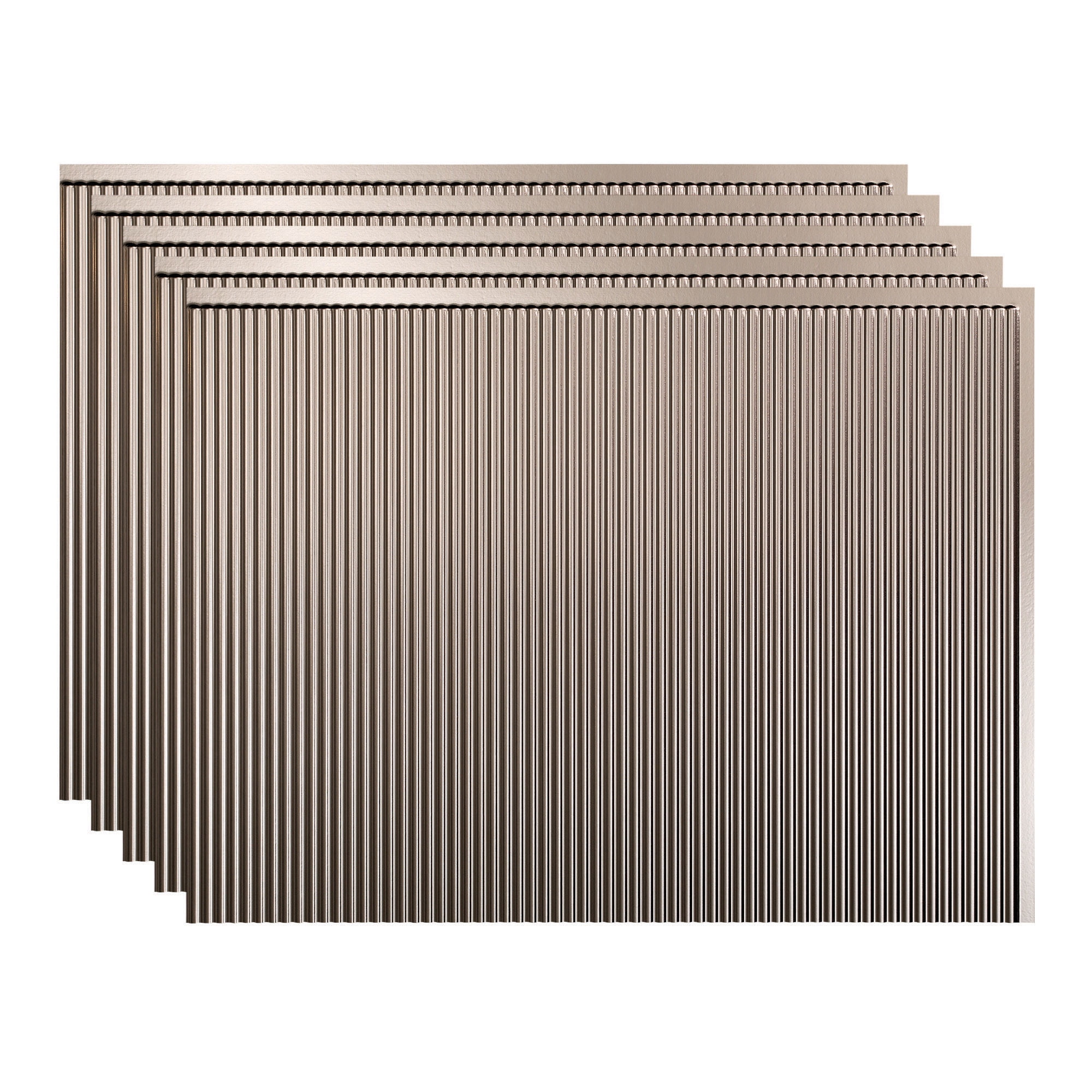 FASÄDE Rib Decorative Vinyl 18in x 24in Backsplash Panel in Brushed ...
