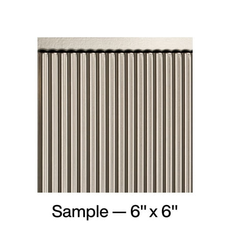 FASÄDE Rib Decorative Vinyl Backsplash Panel in Brushed Nickel (6X6 Inch Sample)