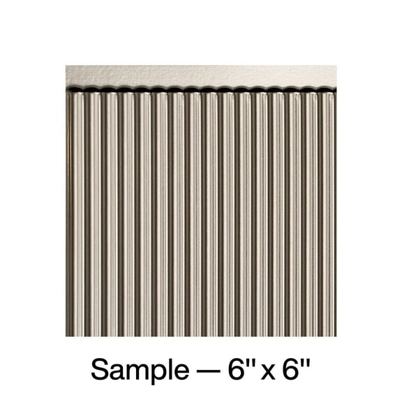 FASDE Rib Decorative Vinyl Backsplash Panel in Brushed Nickel (6X6 Inch Sample)