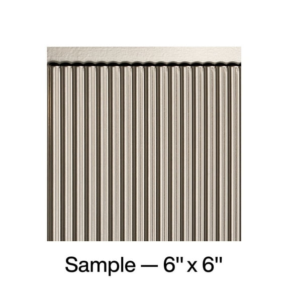 FASÄDE Rib Decorative Vinyl Backsplash Panel in Brushed Nickel (6X6 Inch Sample)