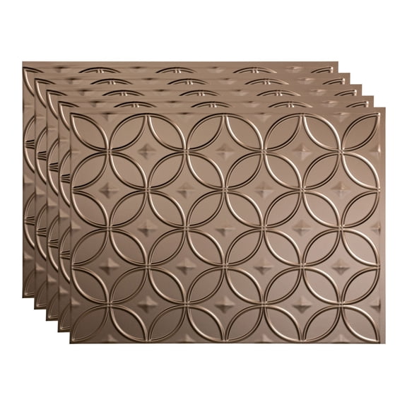FASÄDE Rings Decorative Vinyl 18in x 24in Backsplash Panel in Argent Bronze (5 Pack)