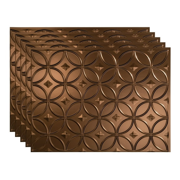 FASÄDE Rings Decorative Vinyl 18in x 24in Backsplash Panel in Oil Rubbed Bronze (5 Pack)