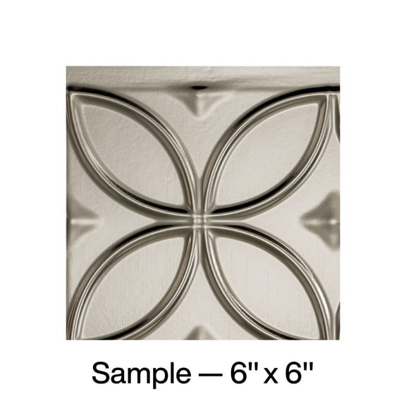 FASÄDE Rings Decorative Vinyl Backsplash Panel in Brushed Nickel (6X6 Inch Sample)