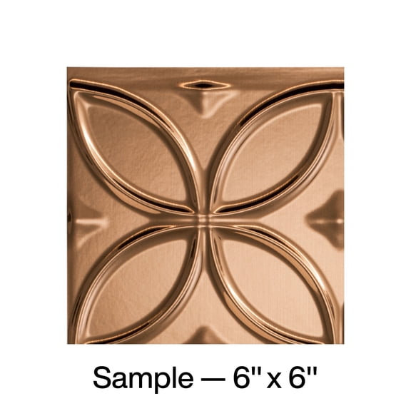 FASÄDE Rings Decorative Vinyl Backsplash Panel in Polished Copper (6X6 Inch Sample)