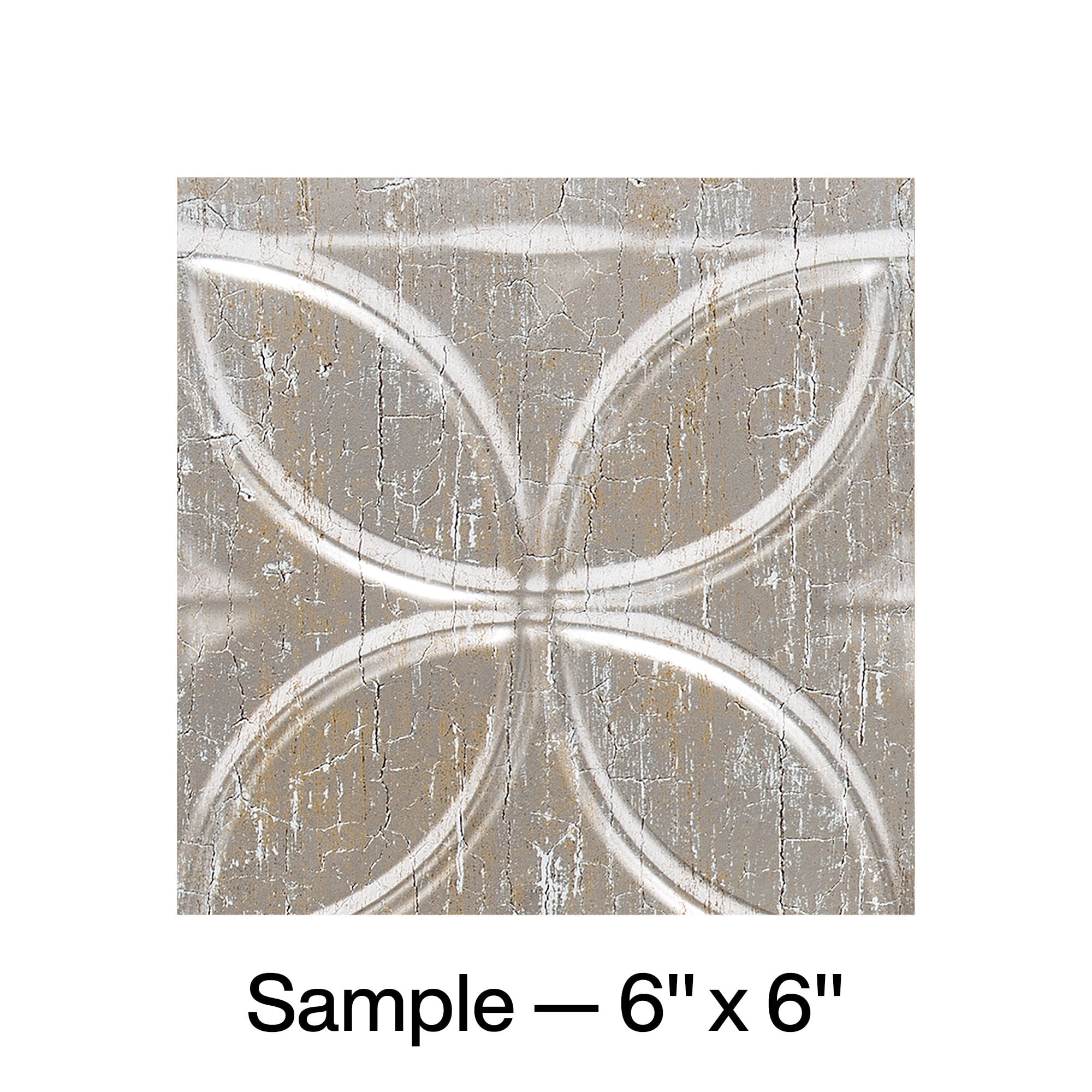 FASÄDE Rings Decorative Vinyl Backsplash Panel in Vintage Metal (6X6