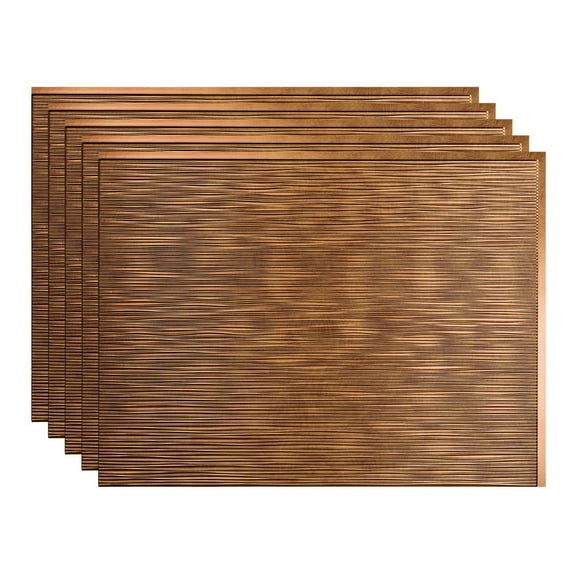 FASÄDE Ripple Decorative Vinyl 18in x 24in Backsplash Panel in Antique Bronze (5 Pack)