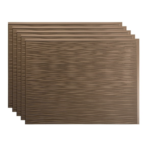 FASÄDE Ripple Decorative Vinyl 18in x 24in Backsplash Panel in Argent Bronze (5 Pack)