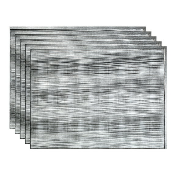 FASÄDE Ripple Decorative Vinyl 18in x 24in Backsplash Panel in Crosshatch Silver (5 Pack)