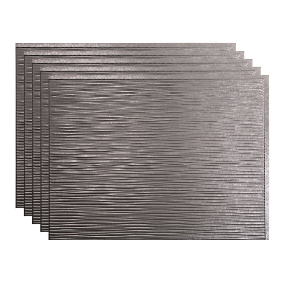 FASÄDE Ripple Decorative Vinyl 18in x 24in Backsplash Panel in Galvanized Steel (5 Pack)