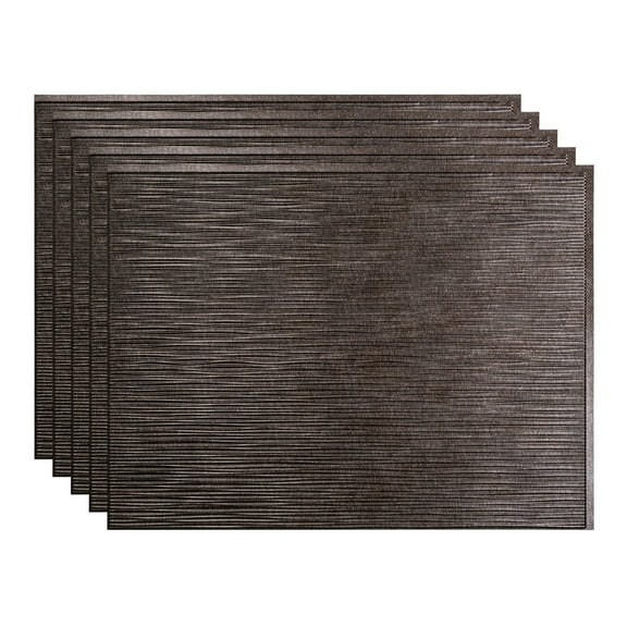 FASÄDE Ripple Decorative Vinyl 18in x 24in Backsplash Panel in Smoked Pewter (5 Pack)