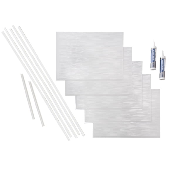 FASÄDE Ripple Decorative Vinyl Backsplash 15 sq ft Kit in Gloss White