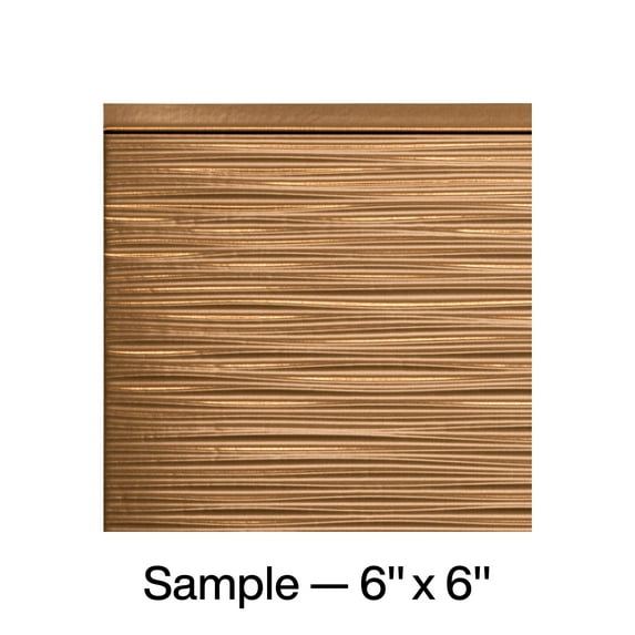 FASÄDE Ripple Decorative Vinyl Backsplash Panel in Polished Copper (6X6 Inch Sample)