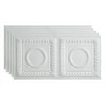 thumbnail image 1 of FASÄDE Rosette Decorative Vinyl 2ft x 4ft Glue Up Ceiling Panel in Matte White(5 Pack), 1 of 5