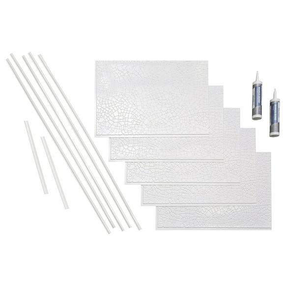 FASÄDE Skyline Decorative Vinyl Backsplash 15 sq ft Kit in Gloss White