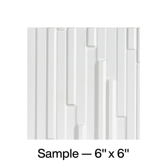 FASÄDE Skyline Decorative Vinyl Backsplash Panel in Gloss White (6X6 Inch Sample)