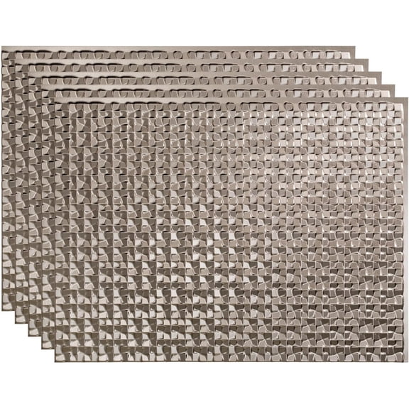 FASÄDE Terrain Decorative Vinyl 18in x 24in Backsplash Panel in Brushed Nickel (5 Pack)