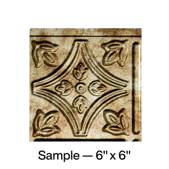 FASÄDE Traditional Style 1 Decorative Vinyl Backsplash Panel in Bermuda Bronze (6X6 Inch Sample)