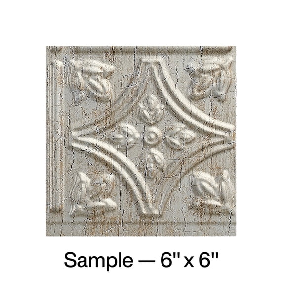 FASÄDE Traditional Style 1 Decorative Vinyl Backsplash Panel in Vintage Metal (6X6 Inch Sample)