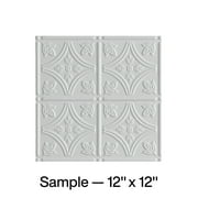 FASÄDE Traditional 1 Decorative Vinyl Glue Up Ceiling Panel in Matte White (12X12 Inch Sample)