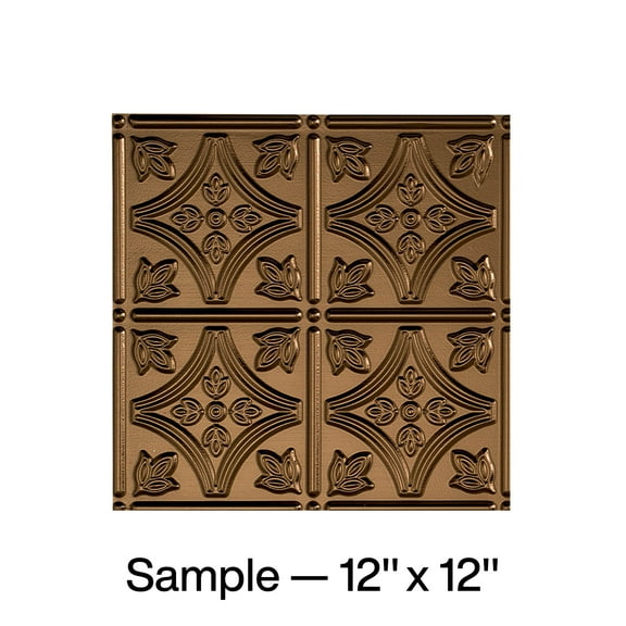 FASÄDE Traditional 1 Decorative Vinyl Glue Up Ceiling Panel in Oil Rubbed Bronze (12X12 Inch Sample)