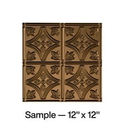 FAS DE Traditional 1 Decorative Vinyl Glue Up Ceiling Panel in Oil Rubbed Bronze 12X12 Inch Sample