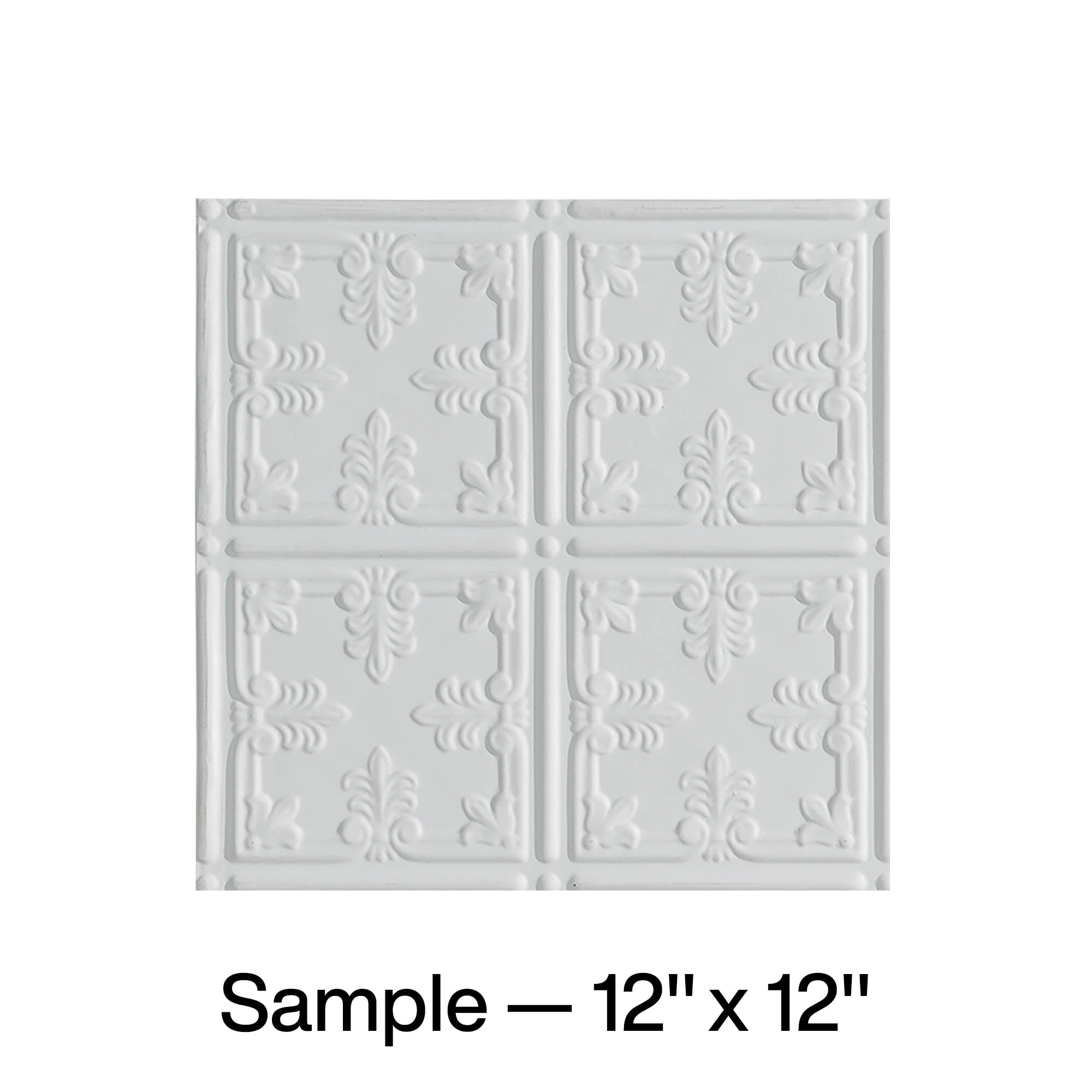 FASÄDE Traditional 10 Decorative Vinyl Glue Up Ceiling Panel in Matte White (12X12 Inch Sample)