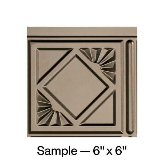 FASÄDE Traditional 4 Decorative Vinyl Backsplash Panel in Argent Bronze (6X6 Inch Sample)