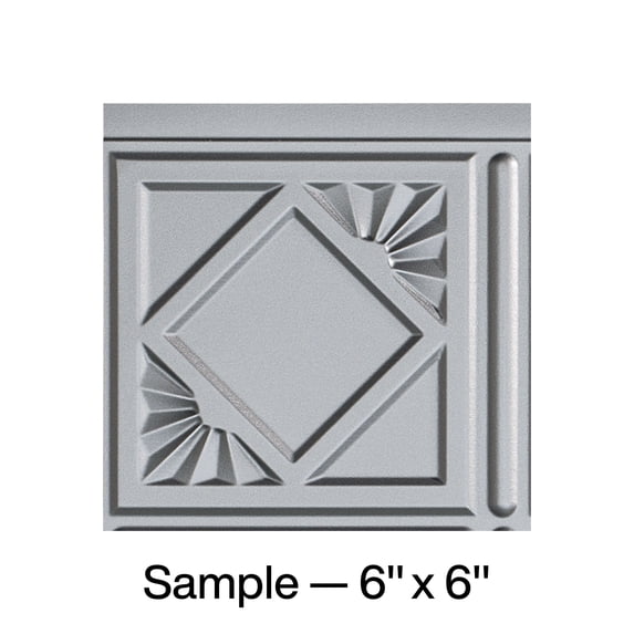 FASÄDE Traditional 4 Decorative Vinyl Backsplash Panel in Argent Silver (6X6 Inch Sample)