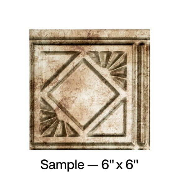 FASÄDE Traditional 4 Decorative Vinyl Backsplash Panel in Bermuda Bronze (6X6 Inch Sample)