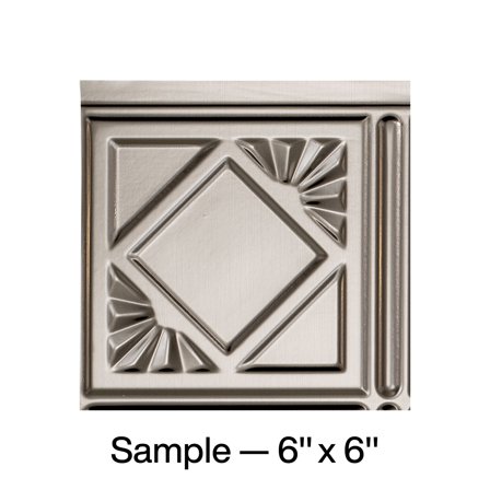 FASÄDE Traditional 4 Decorative Vinyl Backsplash Panel in Brushed Nickel (6X6 Inch Sample)