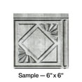 thumbnail image 1 of FASÄDE Traditional 4 Decorative Vinyl Backsplash Panel in Crosshatch Silver (6X6 Inch Sample), 1 of 6