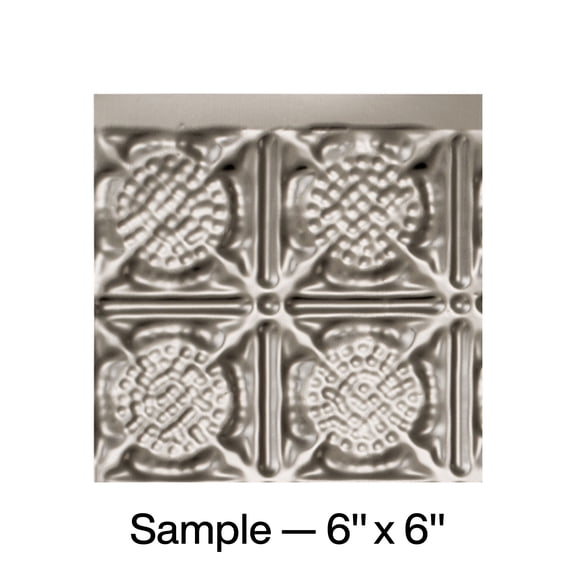 FASÄDE Traditional 6 Decorative Vinyl Backsplash Panel in Brushed Nickel (6X6 Inch Sample)