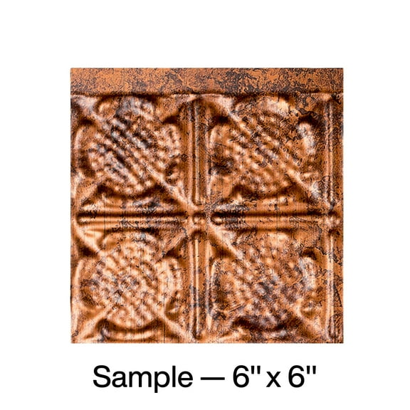 FASÄDE Traditional 6 Decorative Vinyl Backsplash Panel in Moonstone Copper (6X6 Inch Sample)